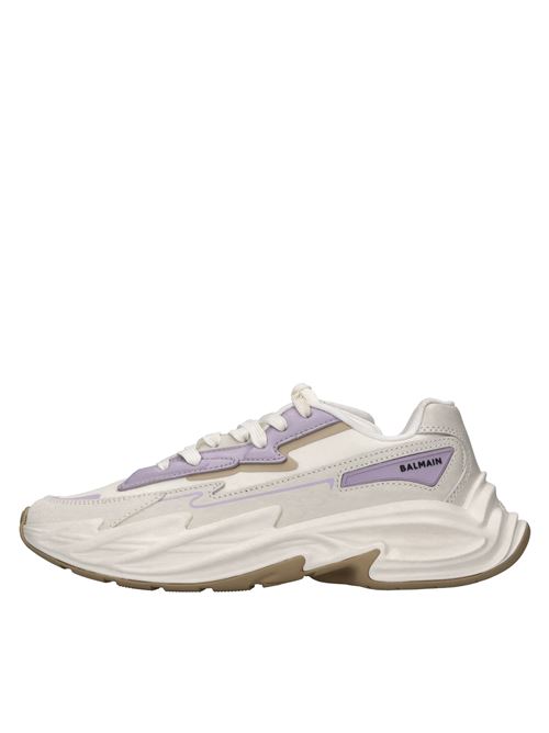 Sneakers Run Row in pelle e tessuto BALMAIN PARIS | CN1VI730 LLSCBIANCO-LILLA